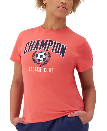 Женская активная университетская спортивная классическая футболка с короткими рукавами Champion