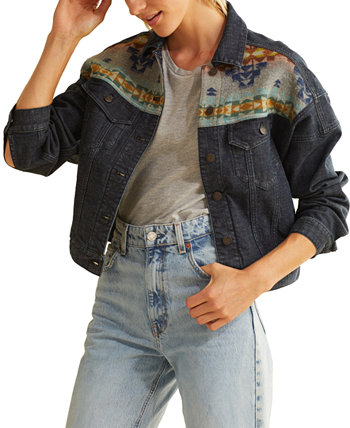 Женская джинсовая куртка Trucker со вставками с принтом Pendleton