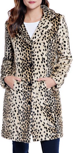 Классическое пальто с леопардовым принтом из искусственного меха DONNA SALYERS FABULOUS FURS