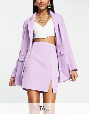 Фиолетовая мини-юбка с завышенной талией и разрезами по бокам NaaNaa Tall NaaNaa Tall