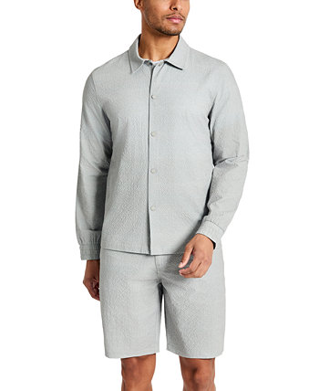 Мужская эластичная водостойкая куртка-рубашка из жатого хлопка с принтом в четырех направлениях Kenneth Cole