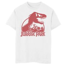 Классическая футболка с логотипом T-Rex и логотипом скелета для мальчиков 8-20 Jurassic Park Jurassic Park