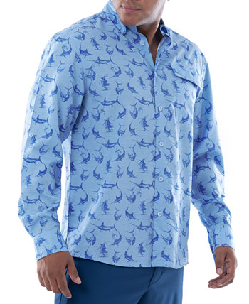 Рубашка для рыбалки с длинным рукавом и принтом Retro Billfish Guy Harvey