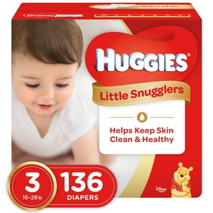 HUGGIES Little Snugglers Diapers, Size 3, 136 Diapers Huggies