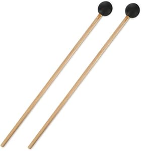 Marimba & Glockenspiel Percussion Mallets - Rubber Xylophone Sticks with Wood Handles(Black) Musiin