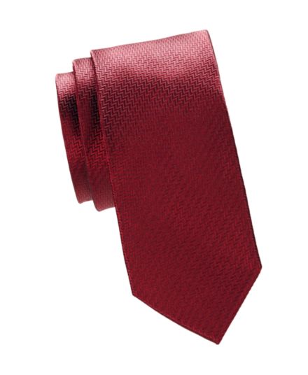 Шелковый жаккардовый галстук с узором шеврон Saks Fifth Avenue