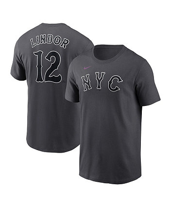 Футболка Nike New York Mets 2024 City Connect с именем и номером, 100% хлопок, с коротким рукавом Fanatics