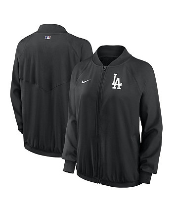 Черная женская куртка с молнией во всю длину Los Angeles Dodgers Authentic Collection Team Raglan Performance Nike