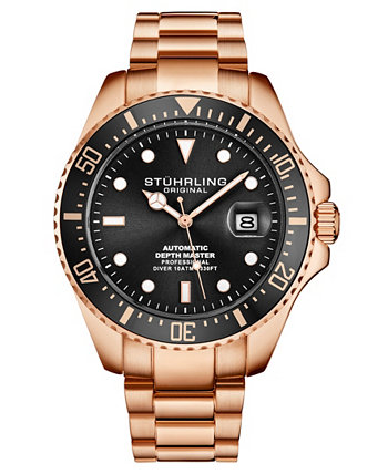 Мужские часы Depthmaster с браслетом из нержавеющей стали цвета розового золота, 43 мм Stuhrling