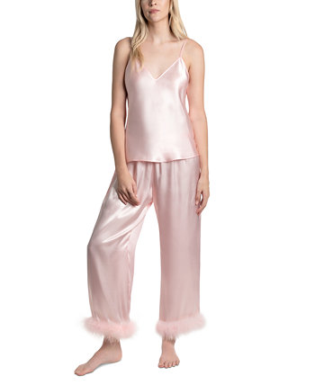 Женский Марабу 2 шт. Атласный пижамный комплект Linea Donatella