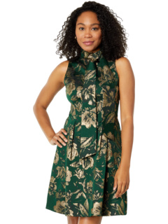 Jacquard Bow Neck Fit-and-Flare Vince Camuto