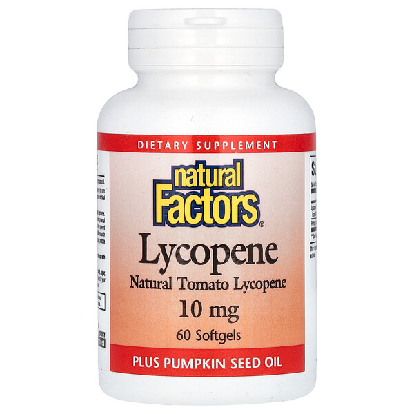 Ликопин - 10 мг - 60 мягких капсул - Natural Factors Natural Factors