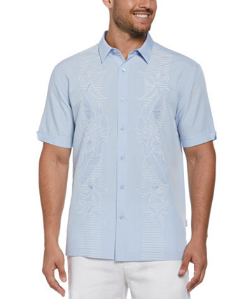 Мужская рубашка с короткими рукавами и пуговицами спереди с цветочной вышивкой Cubavera