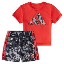 Футболка и шорты adidas с камуфляжным логотипом для мальчика для мальчика Adidas