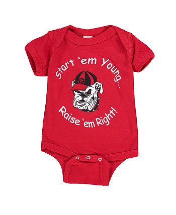 Боди Red Georgia Bulldogs Start 'Em Young для новорожденных и младенцев для мальчиков и девочек Little King Apparel