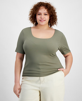 Trendy Plus Size Second Skin Scoop-Neck Top And Now This