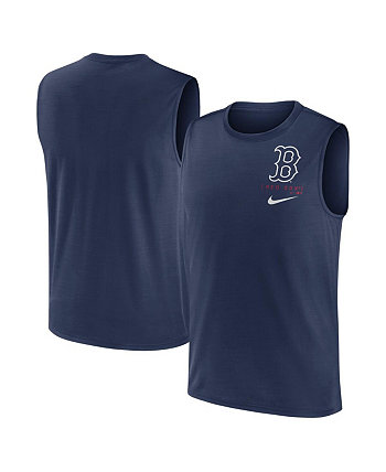 Мужская темно-синяя майка Boston Red Sox с большим логотипом и мускулами Nike