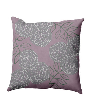 16-дюймовая светло-фиолетовая и серая декоративная подушка с цветочным рисунком E by Design
