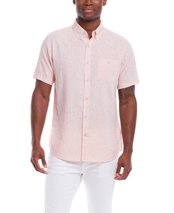 Men's Short Sleeve Solid Linen Cotton Shirt Weatherproof Vintage