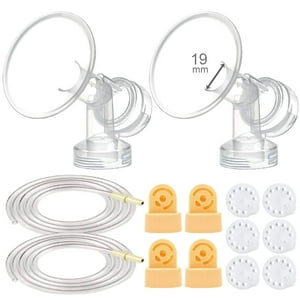 Maymom Breast Pump Kit Compatible with Medela Pump in Style Advanced Breast Pumps; 2X Breastshields (one-Piece, 19mm), 4 Valves, 6 Membranes, 2 Pump-in-Style Tubing; Can Replace Medela Valve Maymom