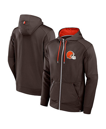 Men's Brown Cleveland Browns Defender Full-Zip Hoodie Fanatics