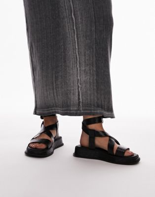Черные массивные сандалии Topshop Wide Fit Jasmine TOPSHOP