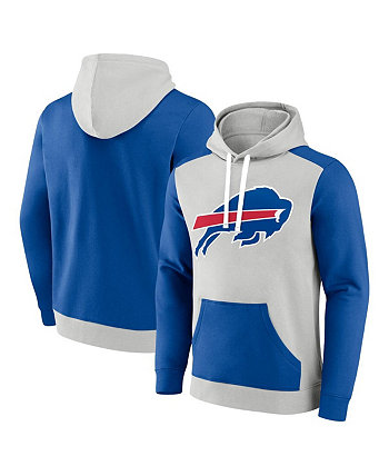 Мужской флисовый пуловер с капюшоном Royal Buffalo Bills Big and Tall Team серебристого цвета Fanatics