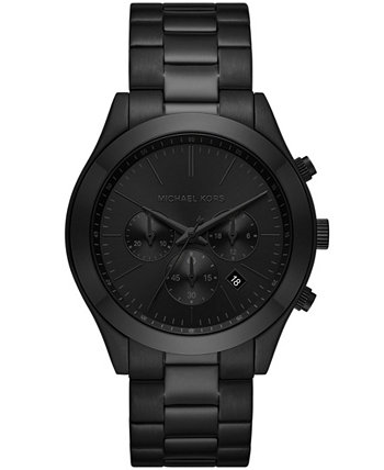Мужские часы Slim Runway с черным браслетом из нержавеющей стали, 44 мм Michael Kors