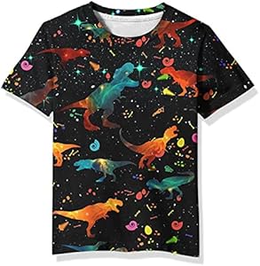 Linnhoy Kid Shirts 3D Graphic Printed Tees for Boys and Girls Novelty Fashion T-Shirts Unisex Casual Tops Size 6-16 Years Linnhoy