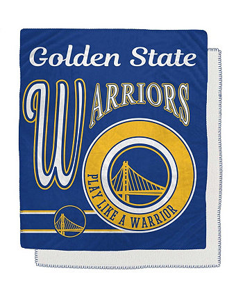 Фланелевое флисовое одеяло из шерпа с эмблемой Golden State Warriors размером 50 x 60 дюймов в стиле ретро Pegasus Home Fashions