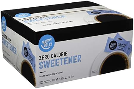 Amazon Brand - Happy Belly Zero Calorie Blue Aspartame Sweetener Powder Packet, 230 count (Previously Sugarly Sweet), 8.11 ounce (pack of 1) Happy Belly