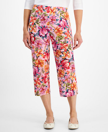 Petite Paradise Gardenia Culotte Pants, Created for Macy's J&M Collection