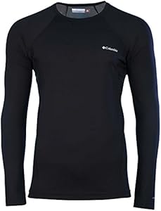 Columbia Mens Midweight Long Sleeve Base Layer Top-Black-Small Columbia