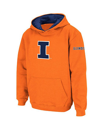 Пуловер с большим логотипом Big Boys Orange Illinois Fighting Illini, толстовка с капюшоном Stadium Athletic