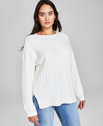 Женский свитер-туника в рубчик с направленным рисунком, созданный для Macy's And Now This
