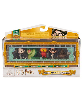 Подарочный набор «Гарри Поттер, микро-магические моменты Тайной комнаты» с витриной из 5 мини-фигурок Wizarding World