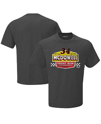 Мужская футболка с клетчатым флагом Heather Charcoal Michael McDowell в винтажном стиле Duel Checkered Flag Sports