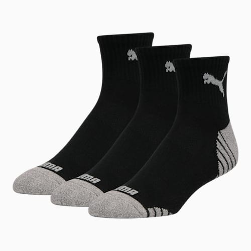 PUMA Men's Half-Terry Quarter Crew Socks (3 Pairs) PUMA