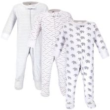 Touched by Nature Baby Organic Cotton Zipper Sleep and Play 3pk, Marching Elephant Touched by Nature