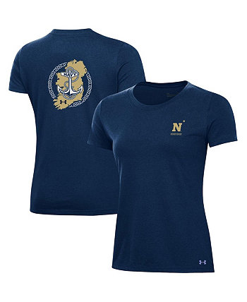 Женская темно-синяя хлопковая футболка для гардемаринов 2023 Aer Lingus College Football, классическая хлопковая футболка Under Armour