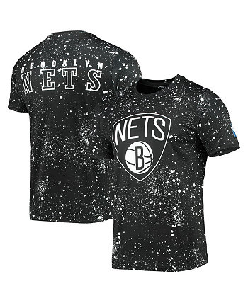 Мужская черная футболка с принтом Brooklyn Nets Splatter FISLL