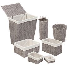 Honey-Can-Do Twisted Paper Rope Woven 7-Piece Bathroom Storage Basket Set Honey-Can-Do