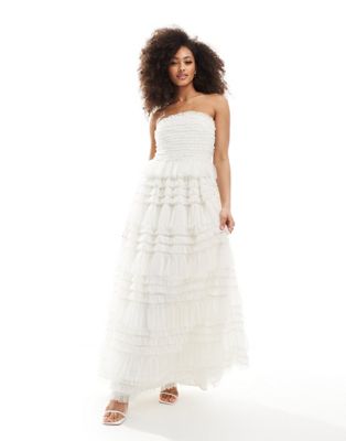 Anaya Premium Bridal bandeau tulle maxi dress white Anaya