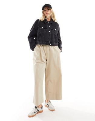 ASOS DESIGN Curve pull on culottes in stone ASOS Curve