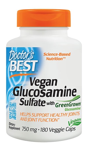 Doctor's Best Vegan Glucosamine Sulfate with GreenGrown® — 750 мг — 180 вегетарианских капсул Doctor's Best