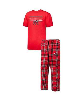 Мужской комплект из двух футболок и фланелевых брюк Red Georgia Bulldogs Big and Tall Profile