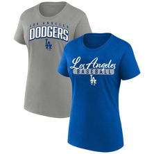 Women's Profile Royal/Gray Los Angeles Dodgers Plus Size 2-Pack Scoop Neck T-Shirt Set Profile