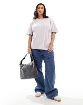 ASOS DESIGN Curve oversized T-shirt in washed lilac ASOS Curve