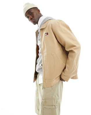 Tommy Jeans regular cotton jacket in sand Tommy Jeans