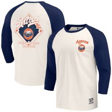 Men's Darius Rucker Collection by Fanatics Navy/White Houston Astros Cooperstown Collection Raglan 3/4-Sleeve T-Shirt Darius Rucker Collection by Fanatics